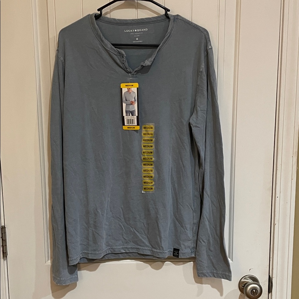 Lucky Brand Men's medium Ashley blue Long Sleeve Tee NWT